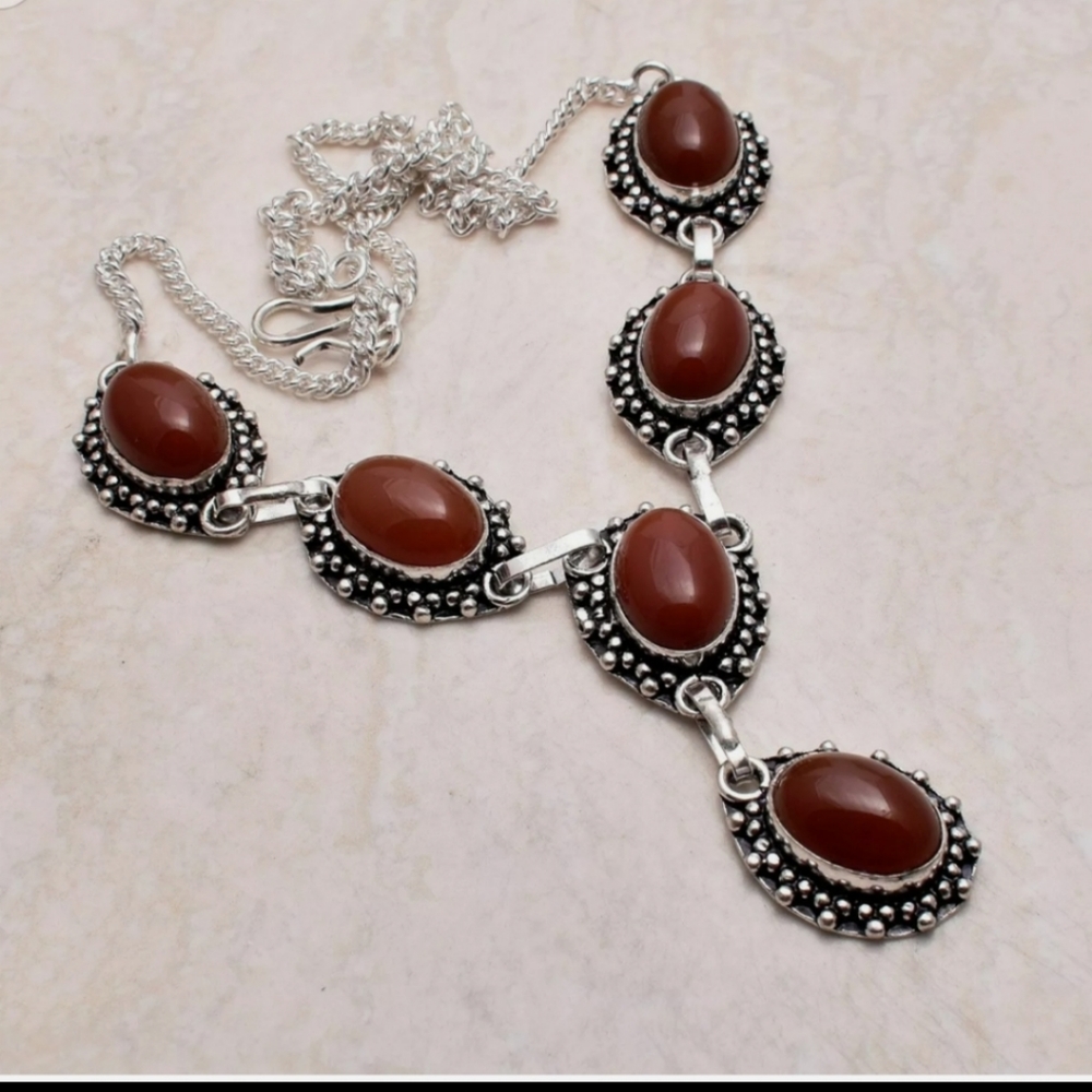 New carnelian sterling silver necklace